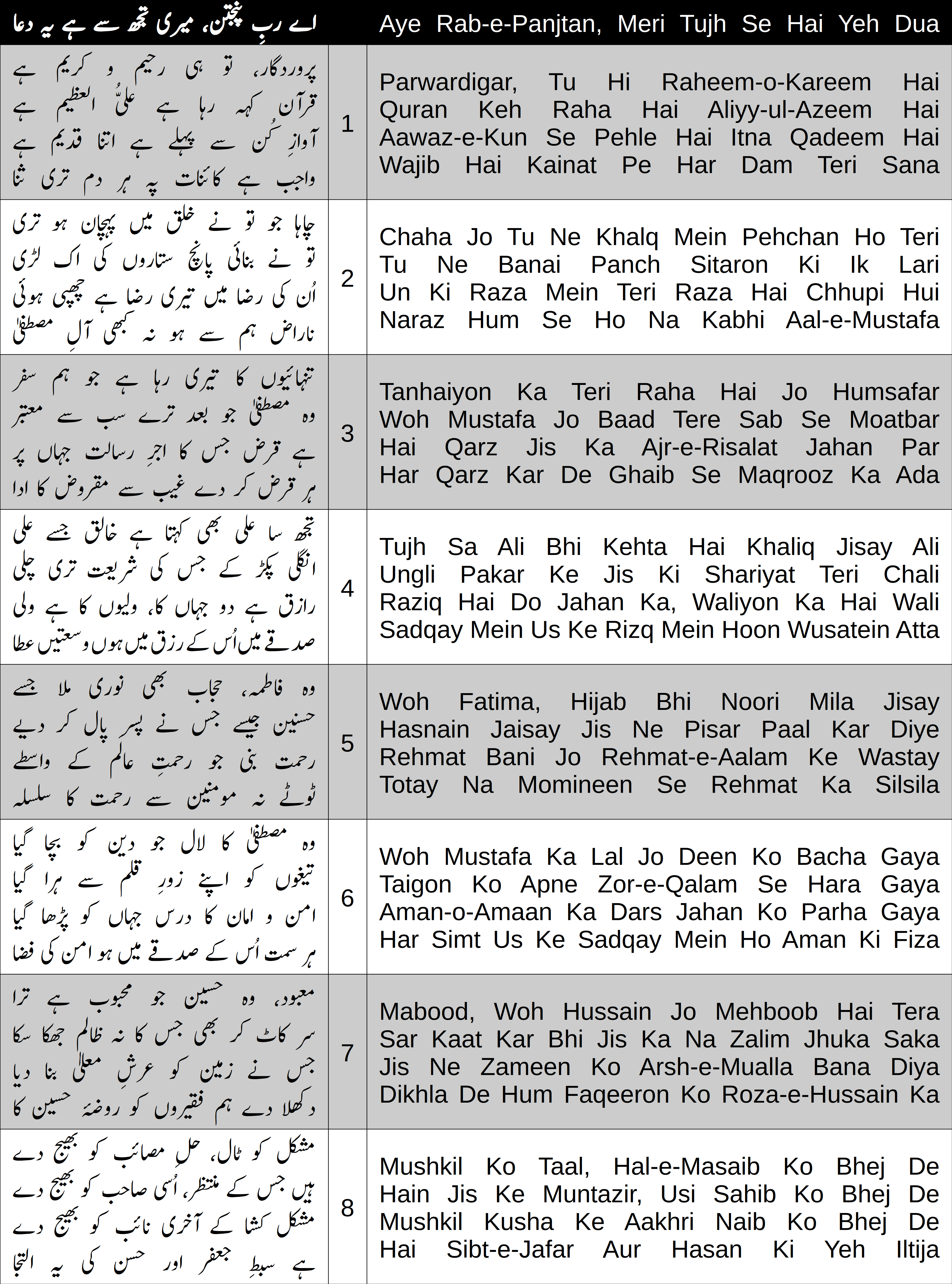 Cover image for Aye Rab-e-Panjtan