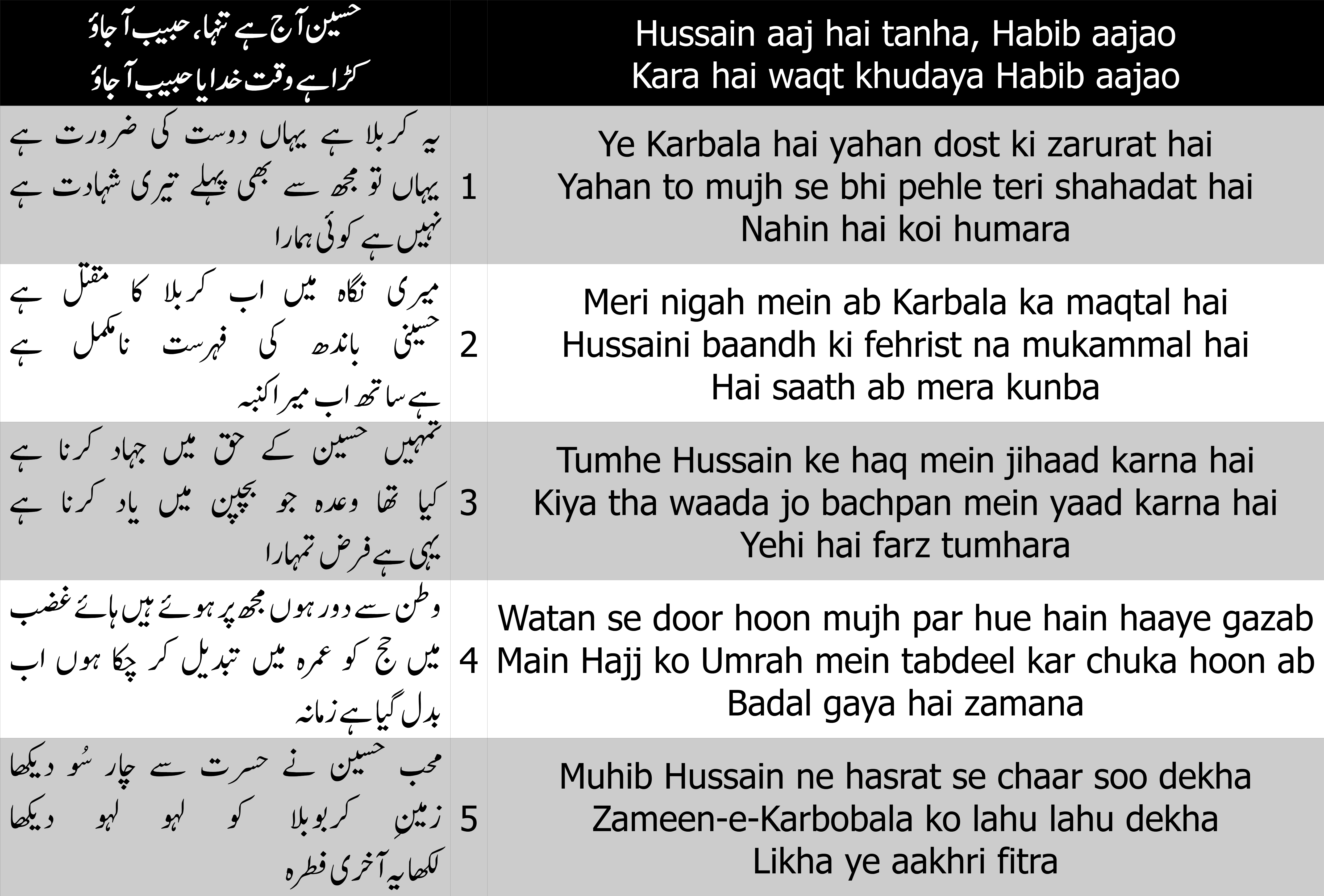Cover image for Hussain aaj hai tanha, Habib aajao